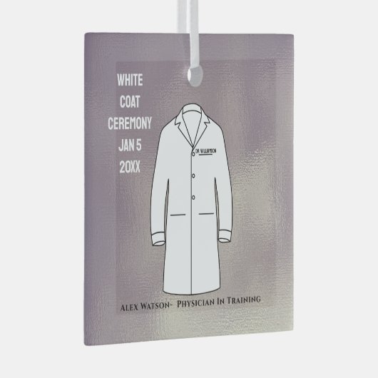 White Coat Ceremony Keepomwille Arts Doctor Glas Ornament (Voorkant Rechts)