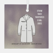 White Coat Ceremony Keepomwille Arts Doctor Glas Ornament (Achterkant)