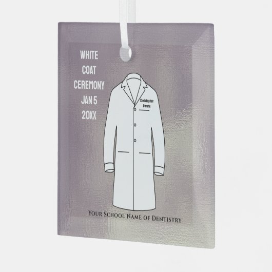 White Coat Ceremony Keepomwille Dentist Glas Ornament (Voorkant links)