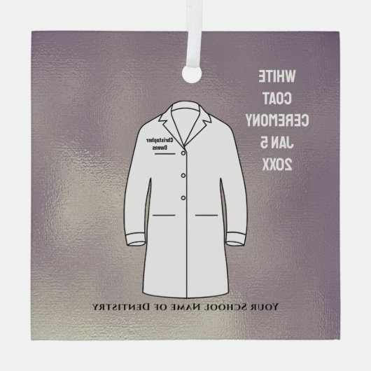 White Coat Ceremony Keepomwille Dentist Glas Ornament (Achterkant)