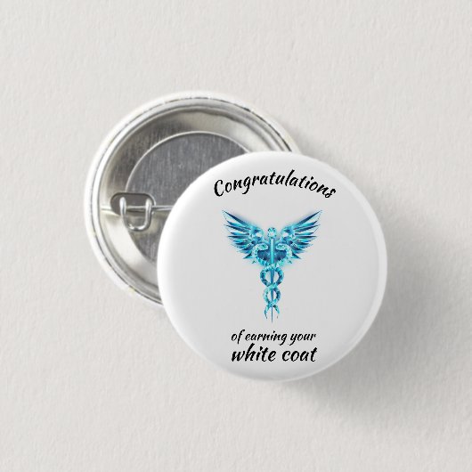 White Coat Ceremony Kristal Medisch Ronde Button 3,2 Cm (Voorkant /achterkant)