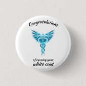 White Coat Ceremony Kristal Medisch  Ronde Button 3,2 Cm (Voorkant)