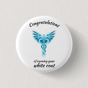 White Coat Ceremony Kristal Medisch  Ronde Button 3,2 Cm