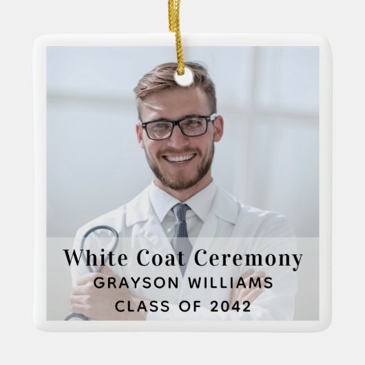 White Coat Ceremony Medical Photo Ornament (Voorkant)