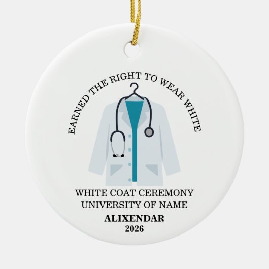 White Coat Ceremony Ornament, Doctor Graduation Keramisch Ornament (Voorkant)