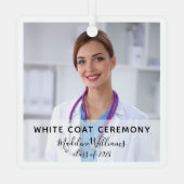 White Coat Ceremony Photo Ornament (Achterkant)