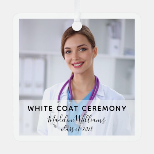 White Coat Ceremony Photo Ornament (Voorkant)