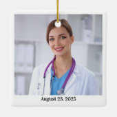 White Coat Ceremony Photo Ornament (Achterkant)