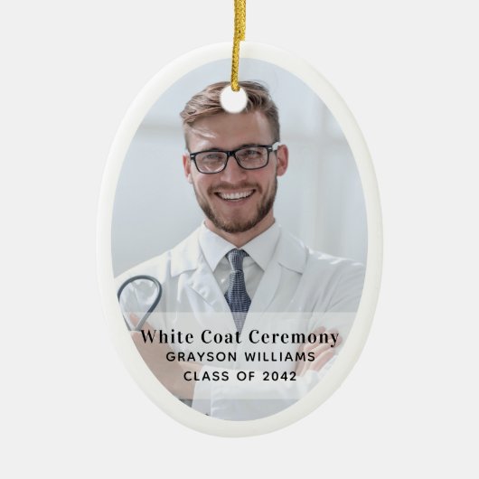 White Coat Ceremony Photo Ornament (Voorkant)
