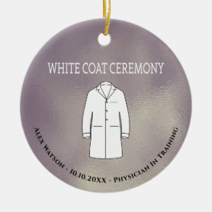 White Coat Ceremony Physician Doctor Monogrammed Keramisch Ornament