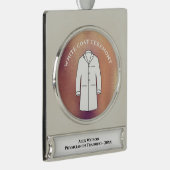 White Coat Ceremony Rosegold Physician Doctor Verzilverd Banner Ornament (Rechts)