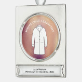 White Coat Ceremony Rosegold Physician Doctor Verzilverd Banner Ornament (Links)