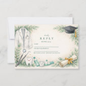 White Coat Dentist Graduation Celebration RSVP Kaartje (Voorkant)