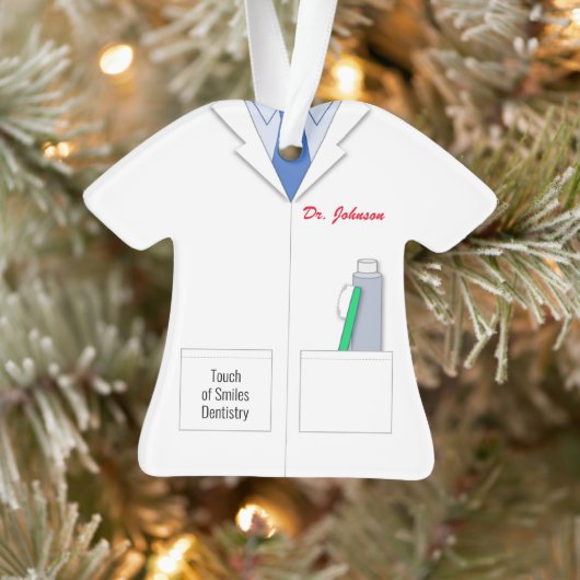 White Coat Dentist Professional Ornament (Boom)