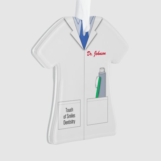 White Coat Dentist Professional Ornament (voorkant)