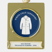 White Coat Medical Science Arts Verguld Banner Ornament (Voorkant)
