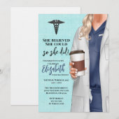 White Coat Medische School Afstuderen Uitnodiging (Voorkant / Achterkant)