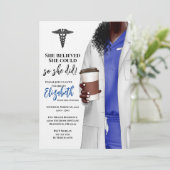 White Coat Medische School Afstuderen Uitnodiging (Staand voorkant)