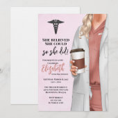 White Coat Medische School Afstuderen Uitnodiging (Voorkant / Achterkant)