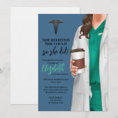 White Coat Medische School Afstuderen Uitnodiging (Voorkant / Achterkant)