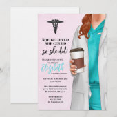 White Coat Medische School Afstuderen Uitnodiging (Voorkant / Achterkant)