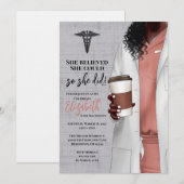 White Coat Medische School Afstuderen Uitnodiging (Voorkant / Achterkant)