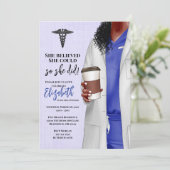 White Coat Medische School Afstuderen Uitnodiging (Staand voorkant)