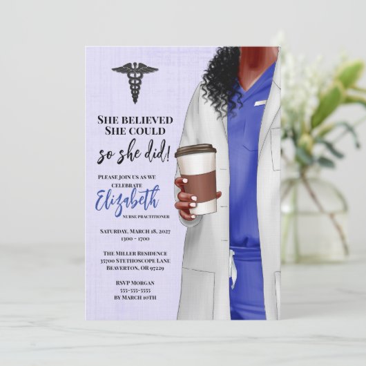 White Coat Medische School Afstuderen Uitnodiging (Staand voorkant)