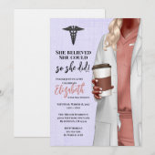 White Coat Medische School Afstuderen Uitnodiging (Voorkant / Achterkant)