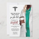 White Coat Medische School Afstuderen Uitnodiging (Voorkant)