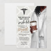 White Coat Medische School Afstuderen Uitnodiging (Voorkant / Achterkant)