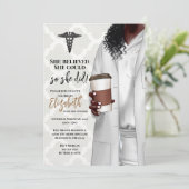 White Coat Medische School Afstuderen Uitnodiging (Staand voorkant)