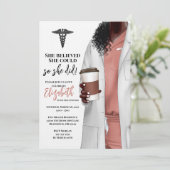 White Coat Medische School Afstuderen Uitnodiging (Staand voorkant)