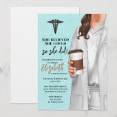 White Coat Medische School Afstuderen Uitnodiging (Voorkant / Achterkant)