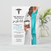 White Coat Medische School Afstuderen Uitnodiging (Staand voorkant)