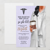 White Coat Medische School Afstuderen Uitnodiging (Voorkant / Achterkant)