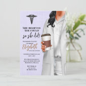 White Coat Medische School Afstuderen Uitnodiging (Staand voorkant)