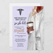 White Coat Medische School Afstuderen Uitnodiging (Voorkant / Achterkant)