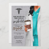 White Coat Medische School Afstuderen Uitnodiging (Voorkant / Achterkant)