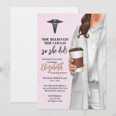 White Coat Medische School Afstuderen Uitnodiging (Voorkant / Achterkant)