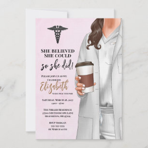 White Coat Medische School Afstuderen Uitnodiging