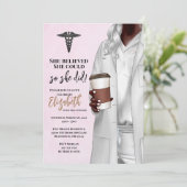 White Coat Medische School Afstuderen Uitnodiging (Staand voorkant)