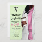 White Coat Medische School Afstuderen Uitnodiging (Voorkant / Achterkant)