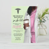 White Coat Medische School Afstuderen Uitnodiging (Staand voorkant)