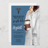 White Coat Medische School Afstuderen Uitnodiging (Voorkant / Achterkant)