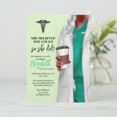 White Coat Medische School Afstuderen Uitnodiging (Staand voorkant)