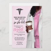 White Coat Medische School Afstuderen Uitnodiging (Voorkant / Achterkant)