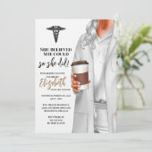 White Coat Medische School Afstuderen Uitnodiging (Staand voorkant)