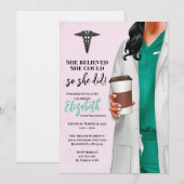 White Coat Medische School Afstuderen Uitnodiging (Voorkant / Achterkant)