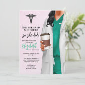 White Coat Medische School Afstuderen Uitnodiging (Staand voorkant)